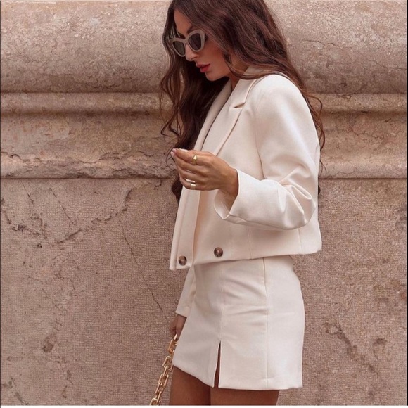 NWT Zara 2 Piece Cropped Blazer & Mini Skirt Set - Picture 10 of 13